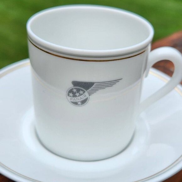RARE Rosenthal Porcelain Panair Wing Logo Brazil Airline Demitasse Cup & Saucer - Picture 2 of 8